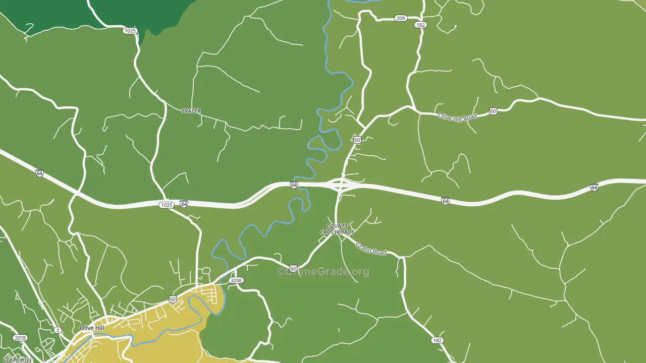 Counts Crossroads, KY Map of Drug-Related Crime Rates