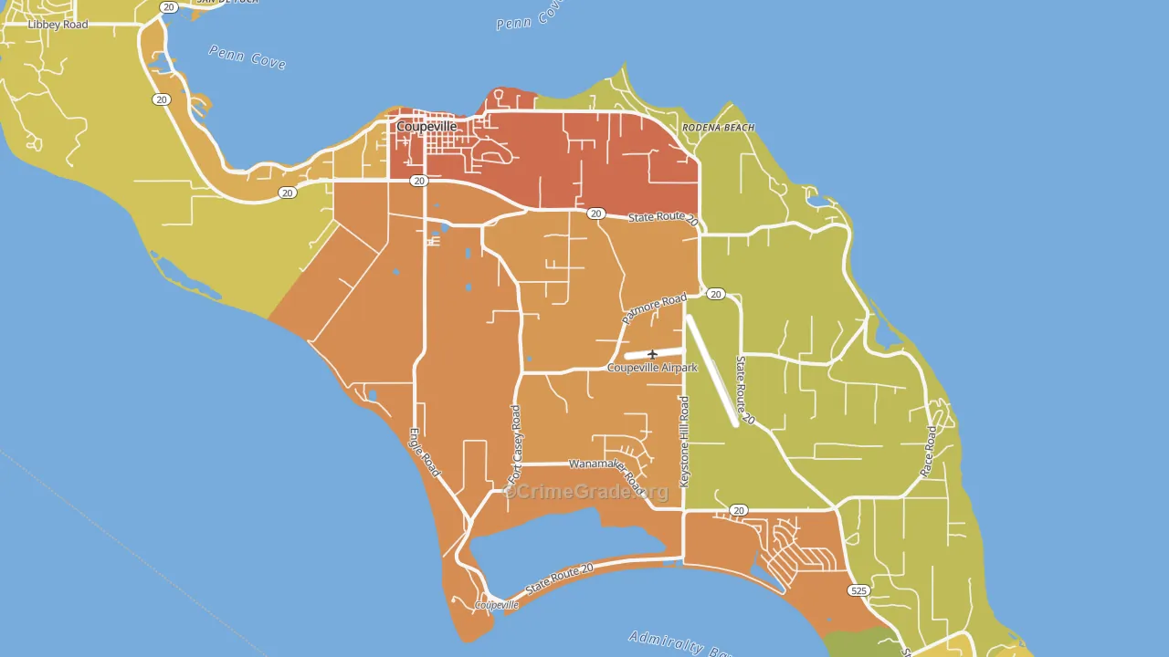 Coupeville, WA Map of Drug-Related Crime Rates