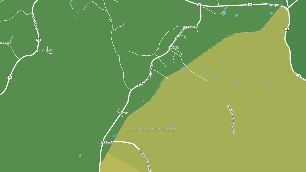 Coupon, PA Map of Drug-Related Crime Rates