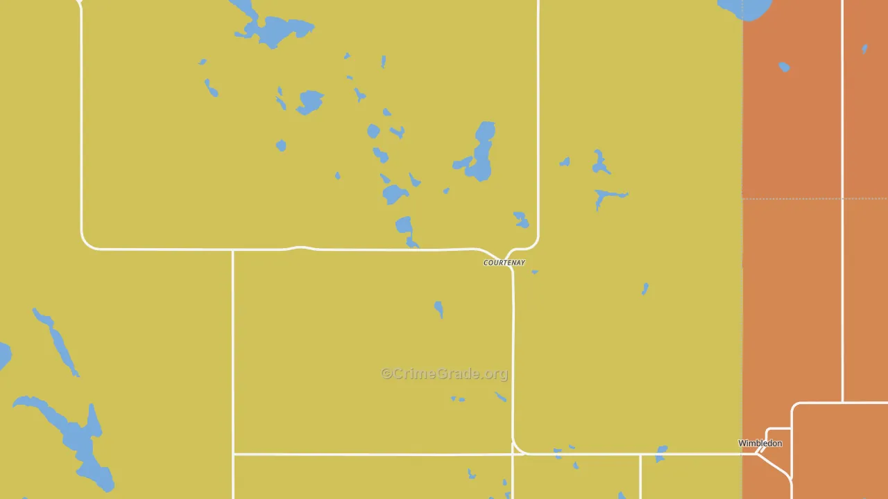 Courtenay, ND Map of Drug-Related Crime Rates