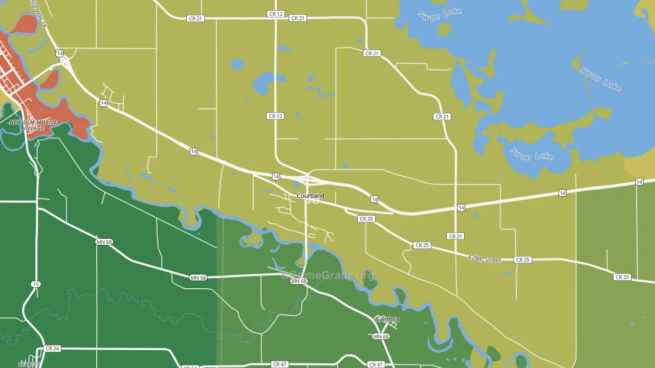 Courtland, MN Map of Drug-Related Crime Rates