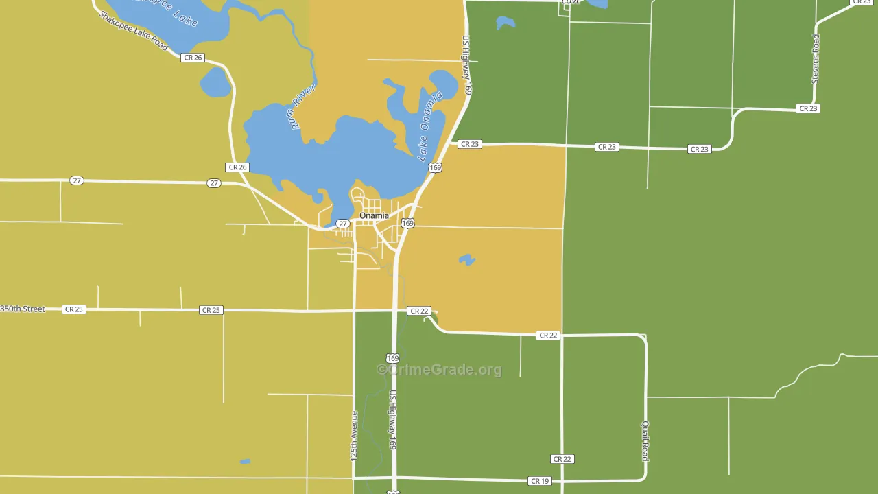 Cove, MN Map of Drug-Related Crime Rates