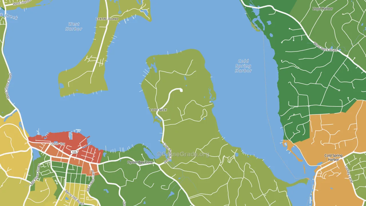 Cove Neck, NY Map of Drug-Related Crime Rates