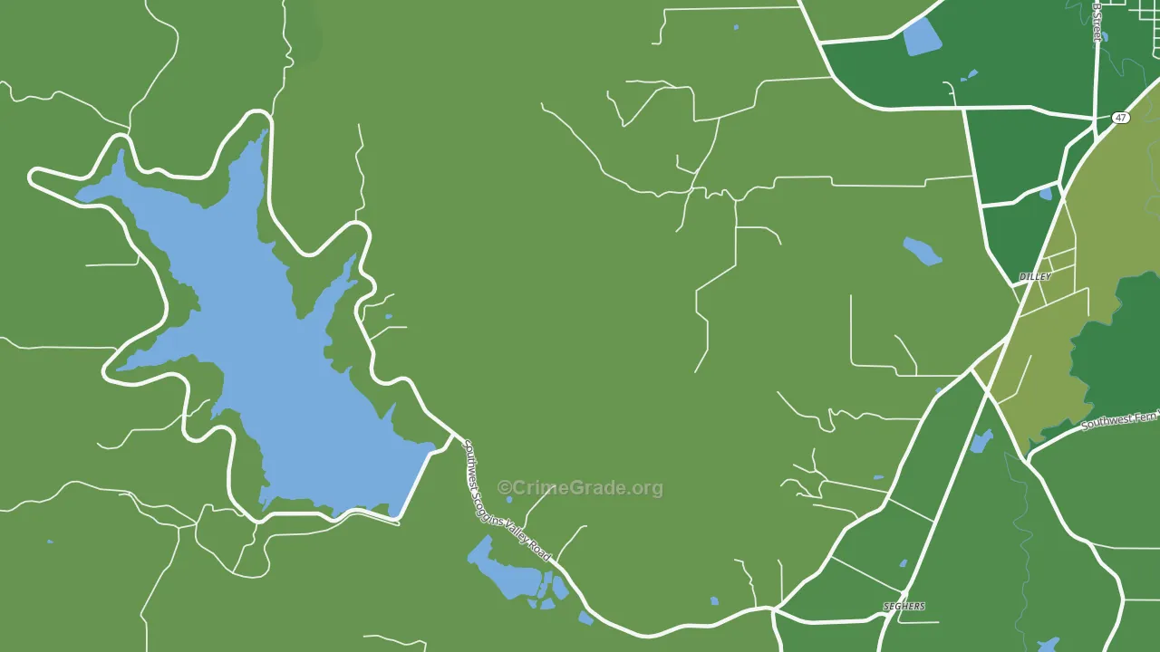 Cove Orchard, OR Map of Drug-Related Crime Rates