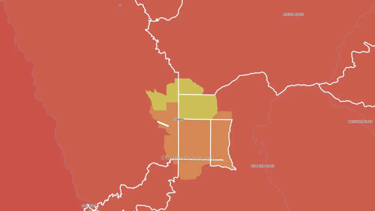 Covelo, CA Map of Drug-Related Crime Rates