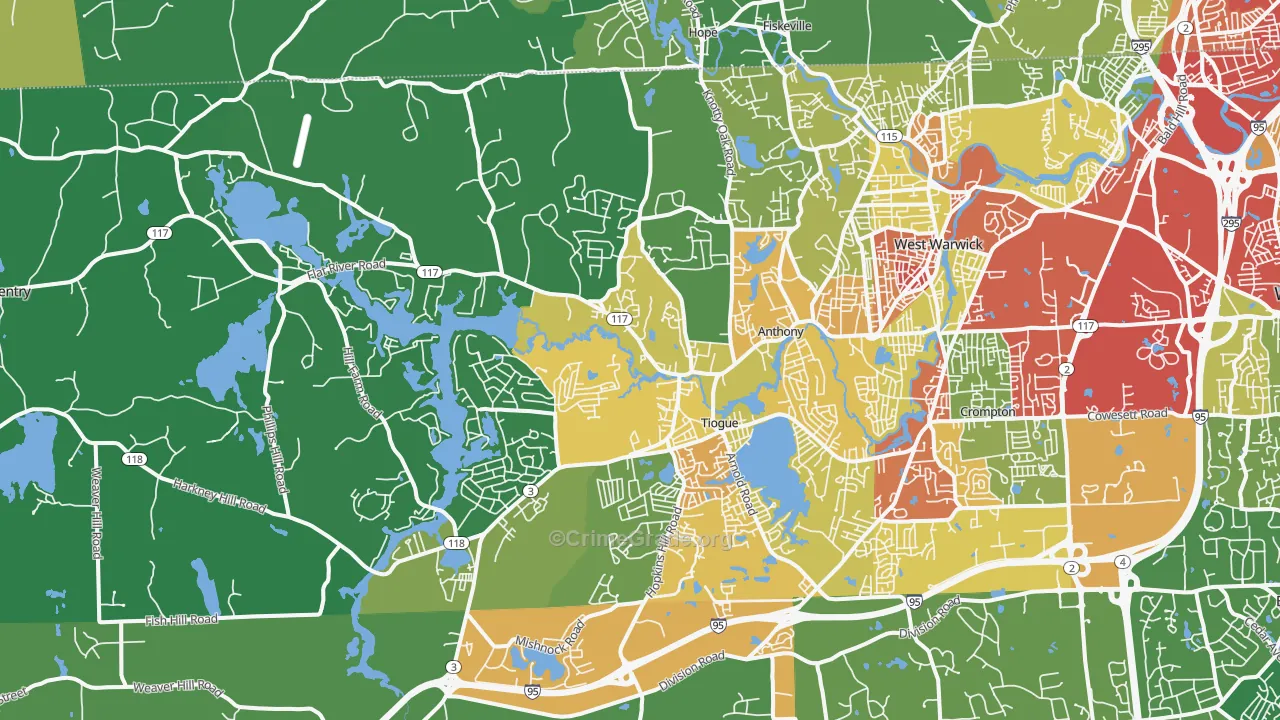 Coventry, RI Map of Drug-Related Crime Rates