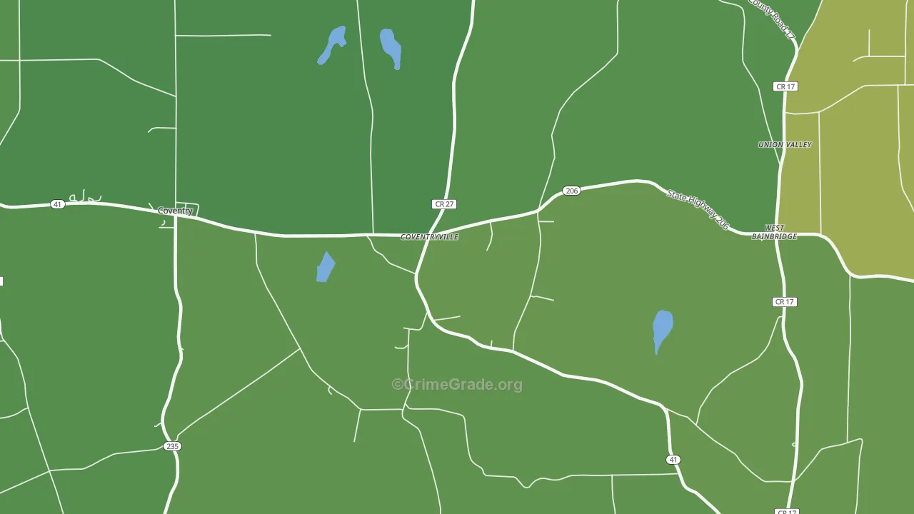 Coventryville, NY Map of Drug-Related Crime Rates