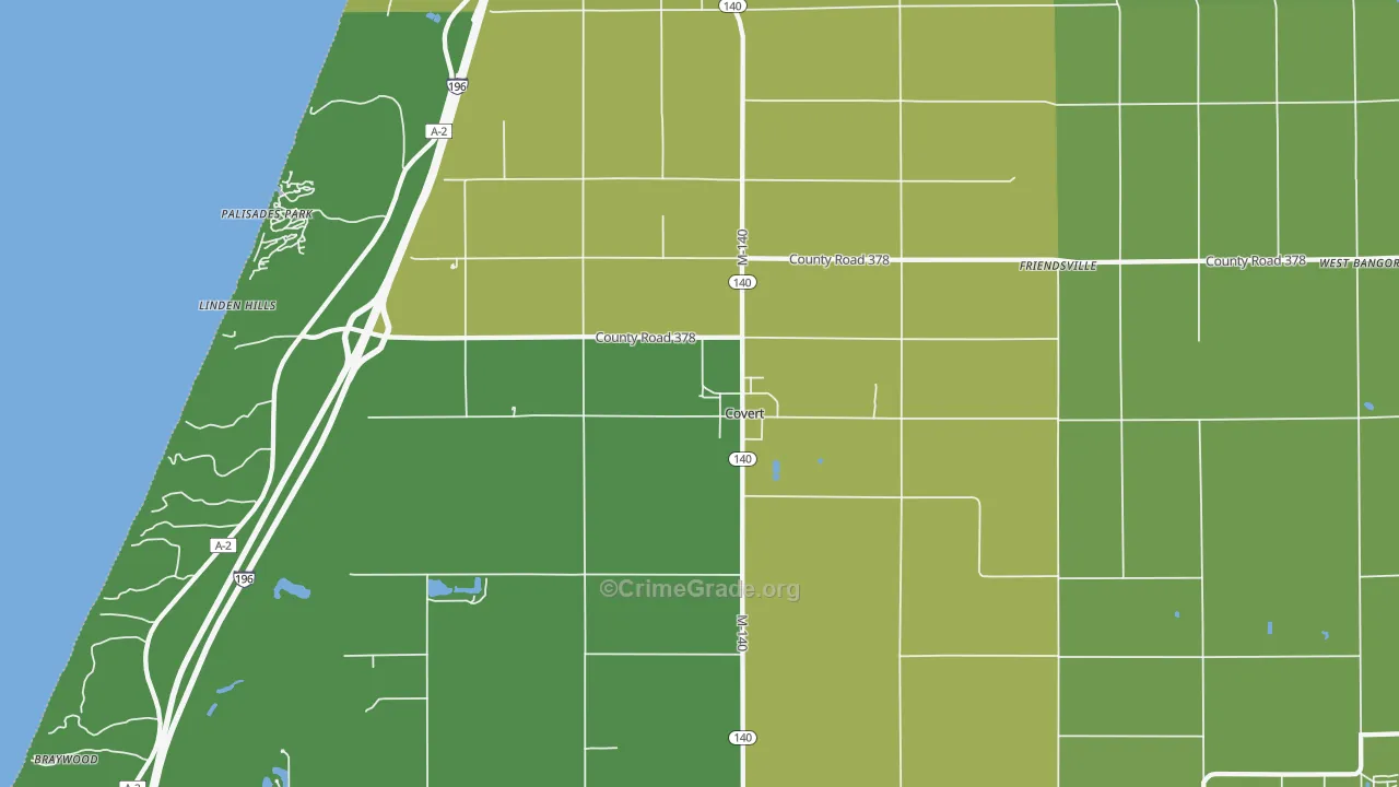 Covert, MI Map of Drug-Related Crime Rates