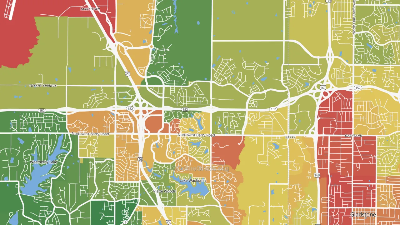 Coves North, Kansas City, MO Map of Drug-Related Crime Rates