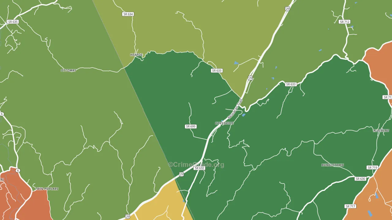 Covesville, VA Map of Drug-Related Crime Rates
