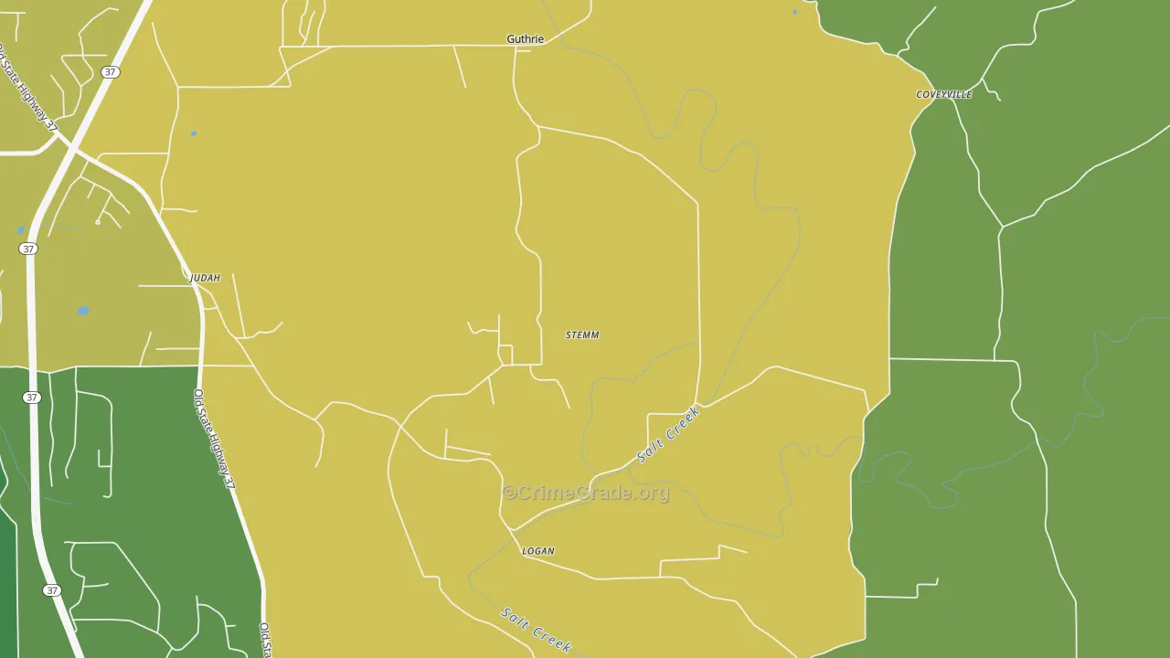 Coveyville, IN Map of Drug-Related Crime Rates