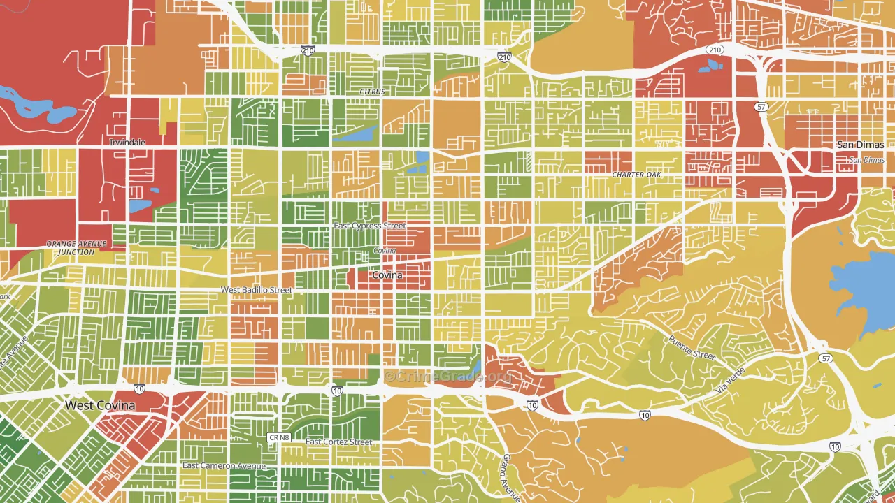 Covina, CA Map of Drug-Related Crime Rates