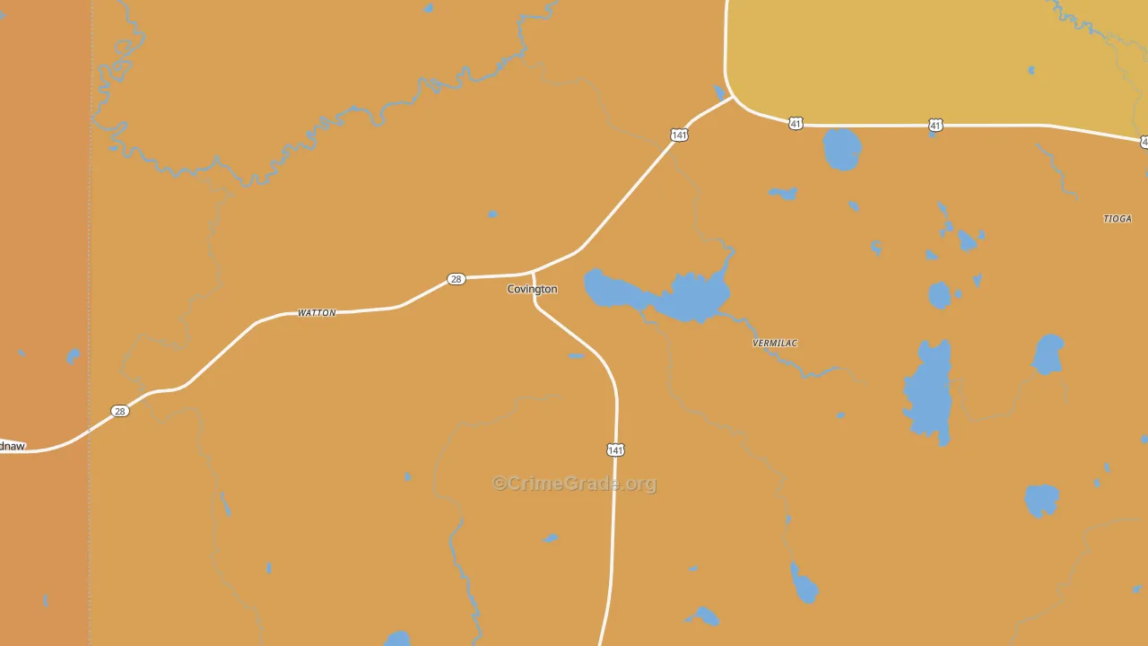 Covington, MI Map of Drug-Related Crime Rates