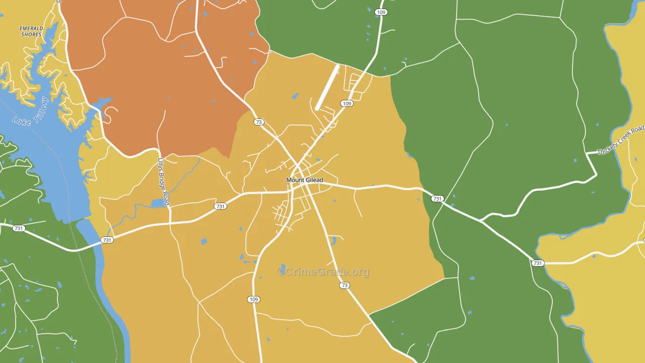 Covington, NC Map of Drug-Related Crime Rates