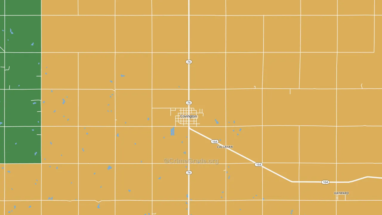 Covington, OK Map of Drug-Related Crime Rates