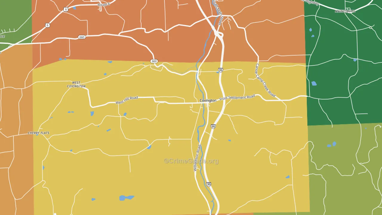 Covington, PA Map of Drug-Related Crime Rates