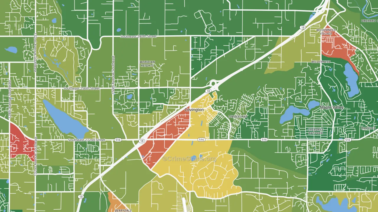Covington, WA Map of Drug-Related Crime Rates