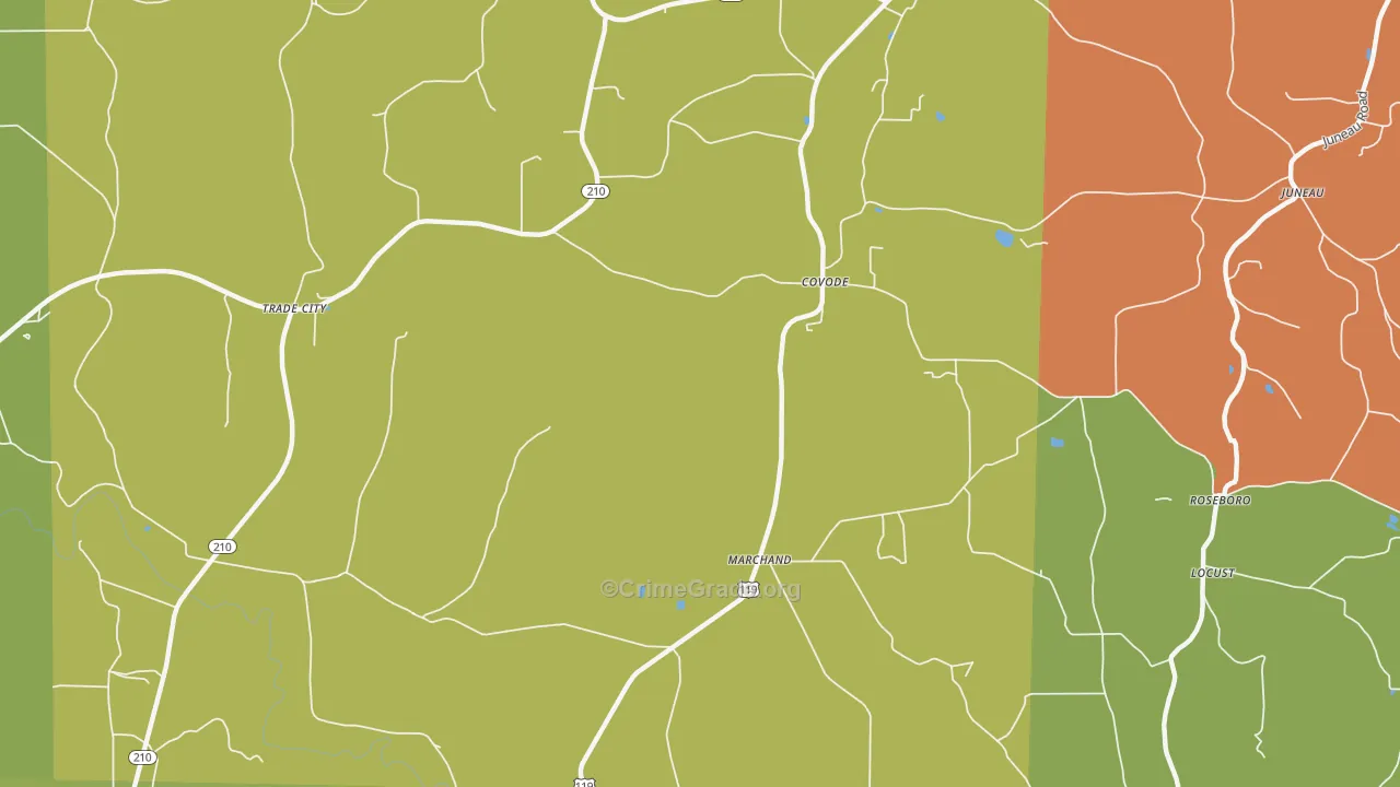 Covode, PA Map of Drug-Related Crime Rates