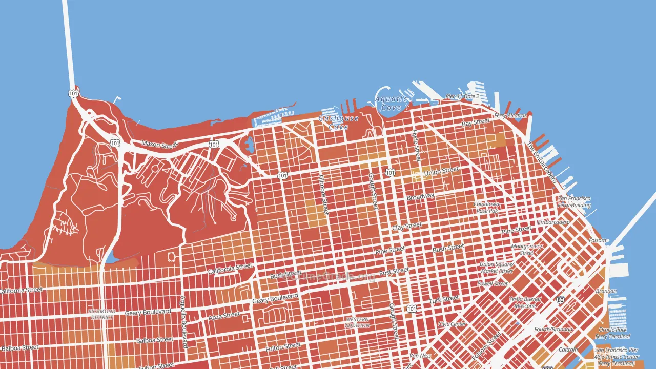 Cow Hollow, San Francisco, CA Map of Drug-Related Crime Rates