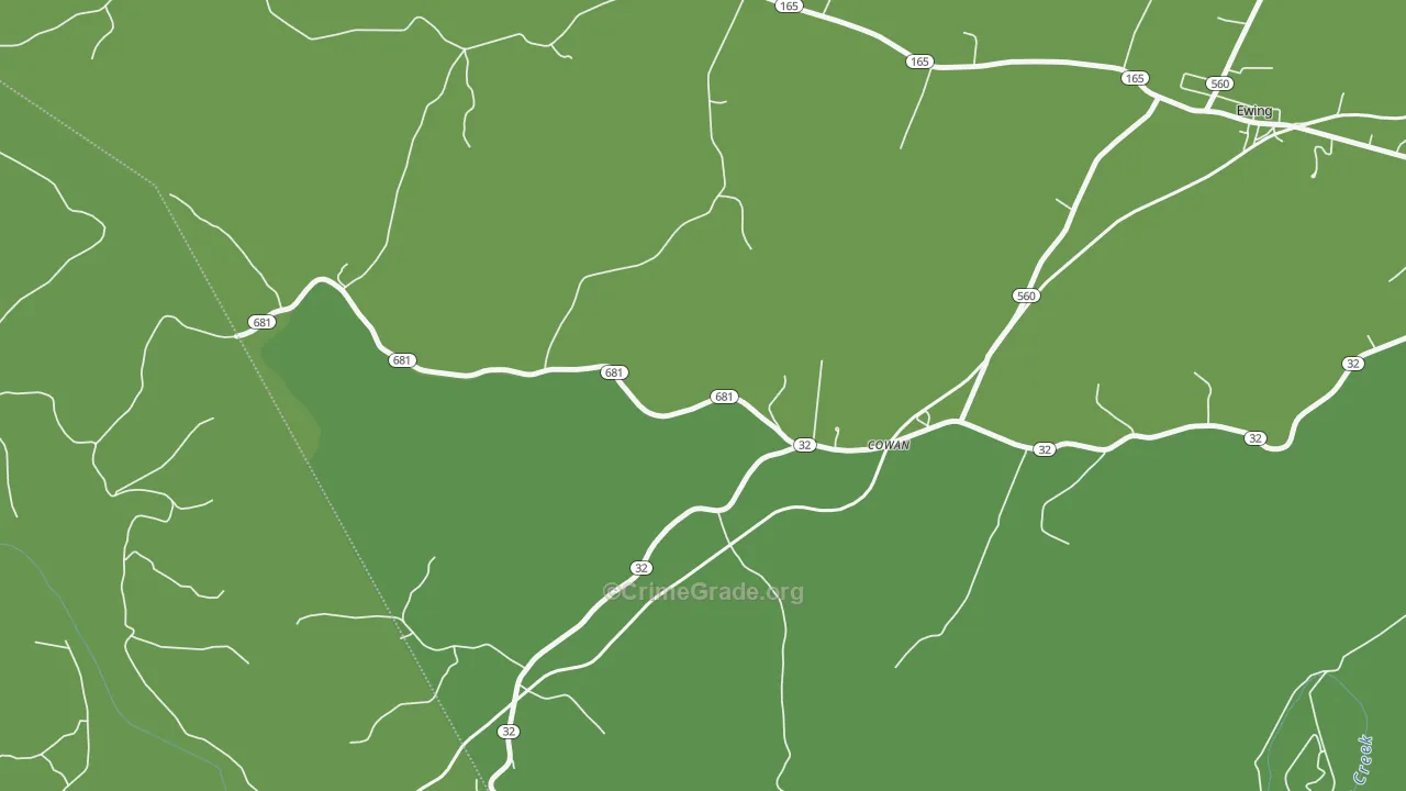 Cowan, KY Map of Drug-Related Crime Rates