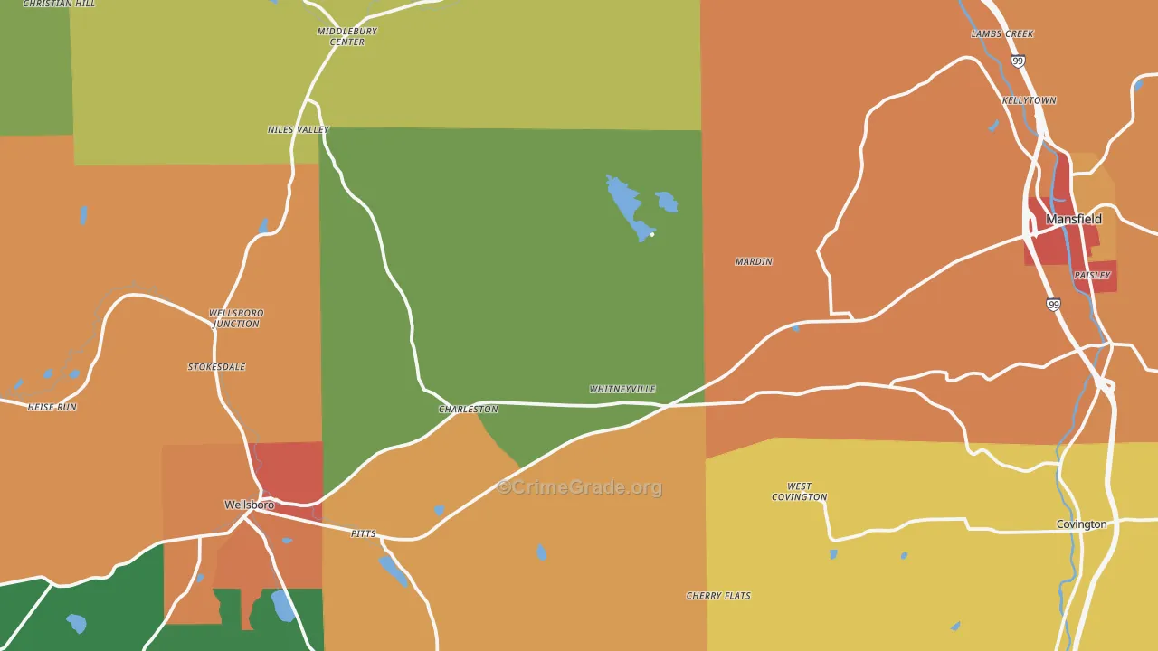 Cowanesque, PA Map of Drug-Related Crime Rates