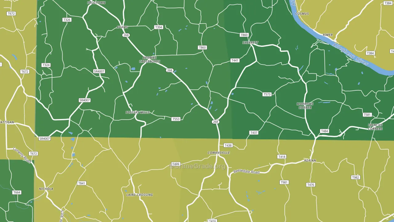 Cowansville, PA Map of Drug-Related Crime Rates