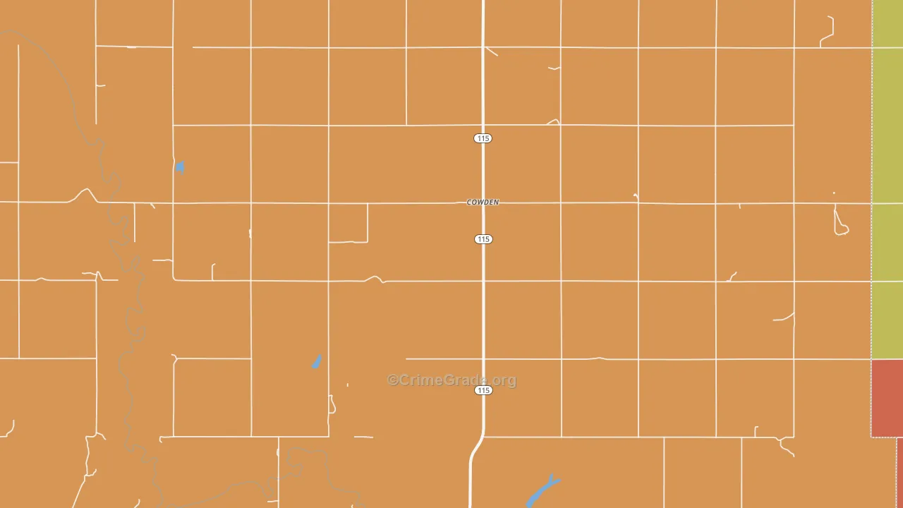 Cowden, OK Map of Drug-Related Crime Rates