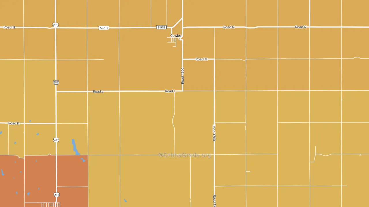 Cowles, NE Map of Drug-Related Crime Rates