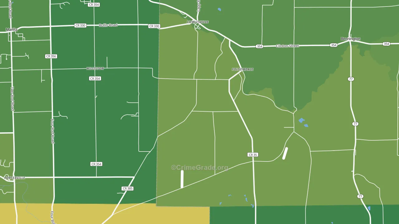 Cowlesville, NY Map of Drug-Related Crime Rates