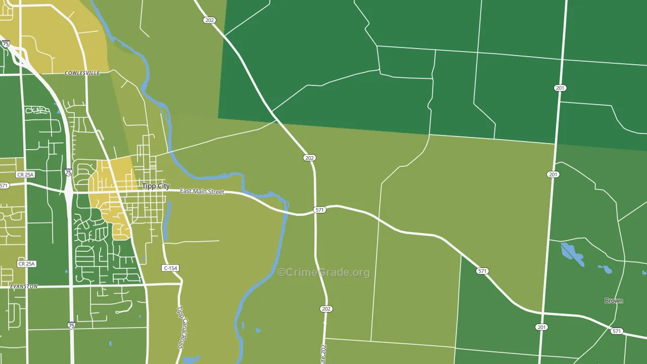 Cowlesville, OH Map of Drug-Related Crime Rates