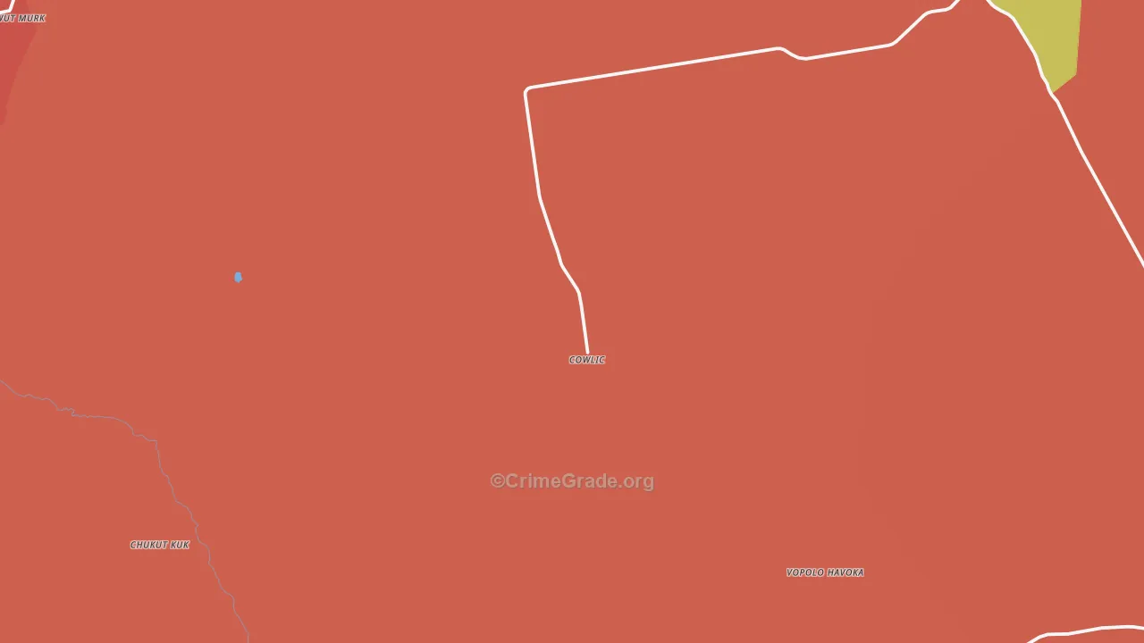 Cowlic, AZ Map of Drug-Related Crime Rates