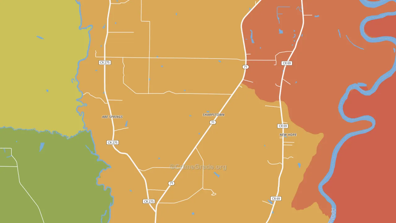 Cox, FL Map of Drug-Related Crime Rates