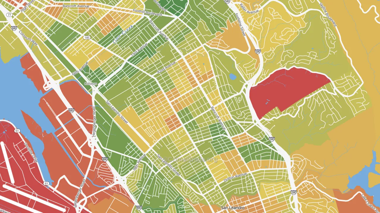 Cox, Oakland, CA Map of Drug-Related Crime Rates