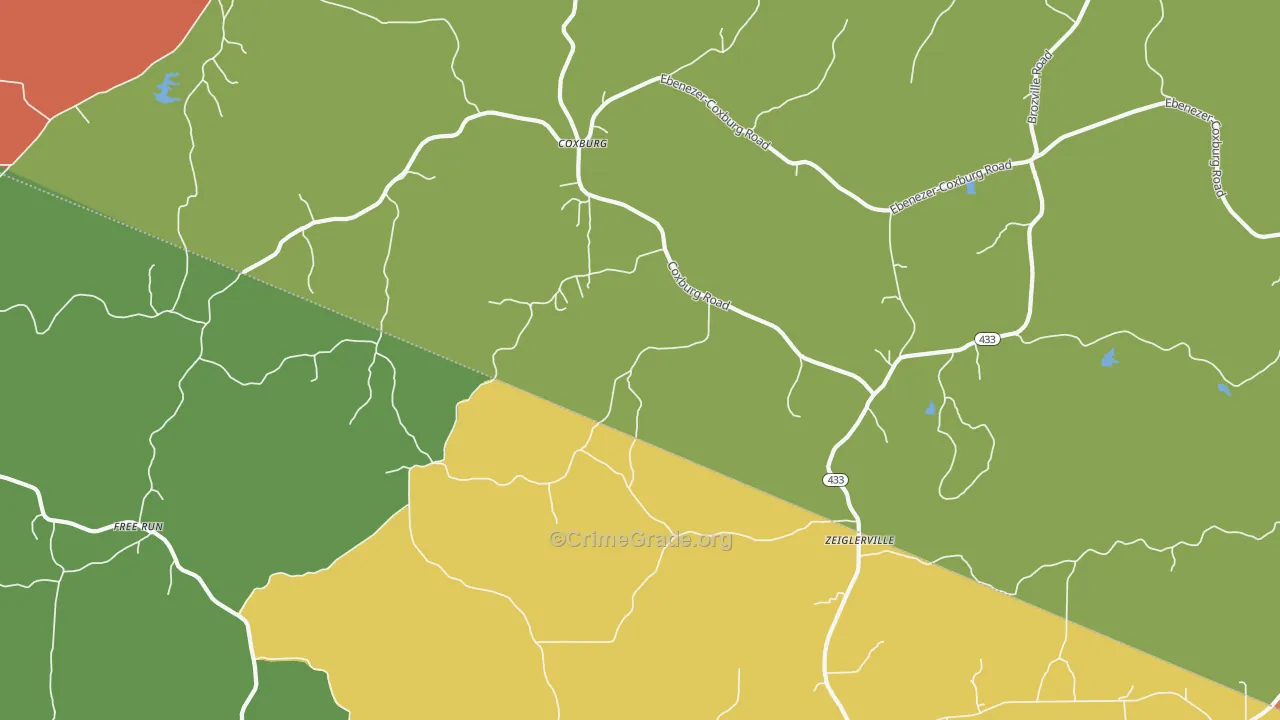 Coxburg, MS Map of Drug-Related Crime Rates