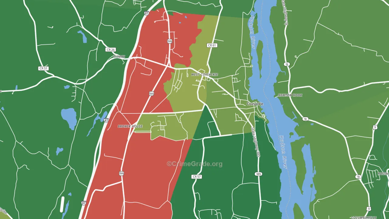 Coxsackie, NY Map of Drug-Related Crime Rates