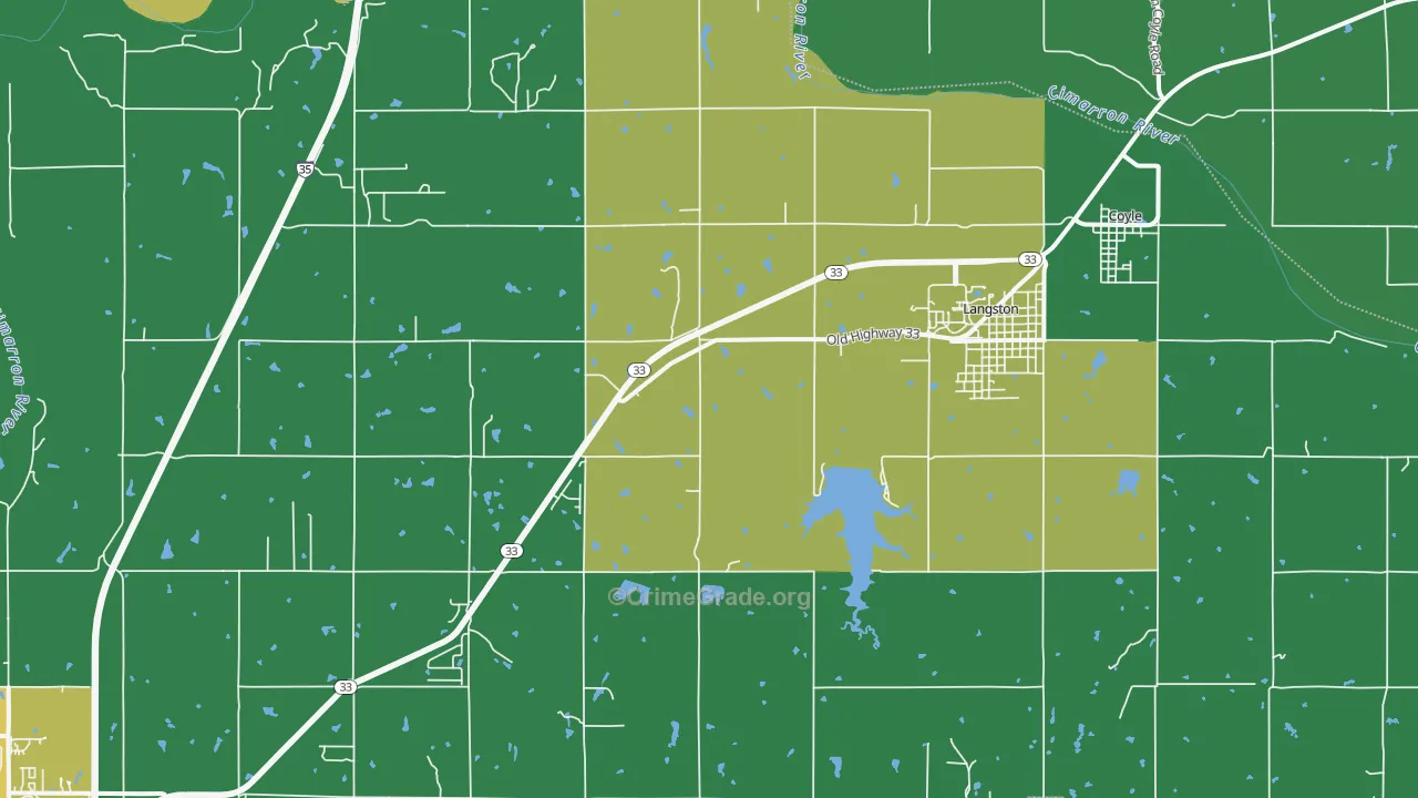 Coyle, OK Map of Drug-Related Crime Rates