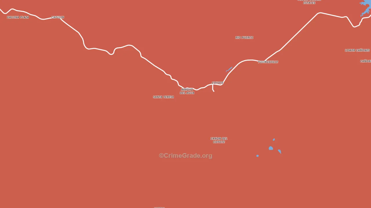 Coyote, NM Map of Drug-Related Crime Rates
