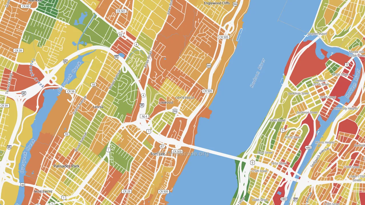 Coytesville, Fort Lee, NJ Map of Drug-Related Crime Rates