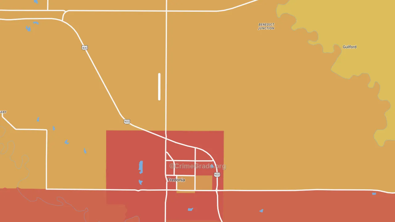Coyville, KS Map of Drug-Related Crime Rates