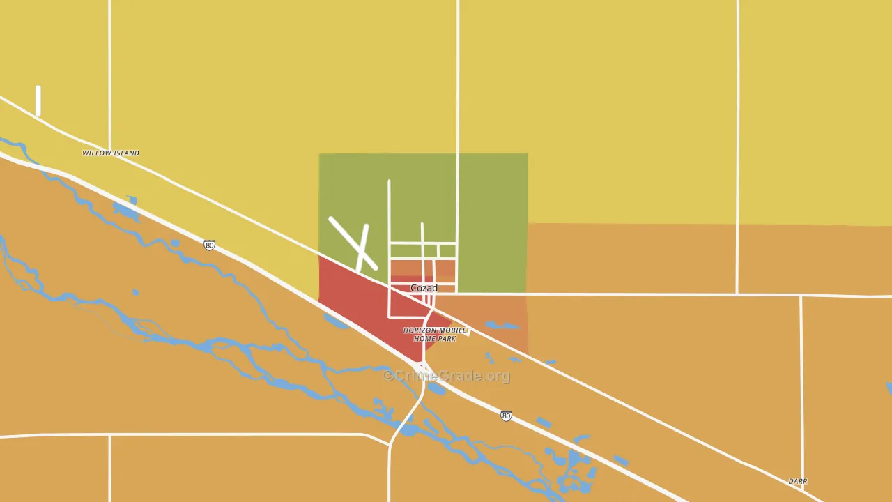 Cozad, NE Map of Drug-Related Crime Rates