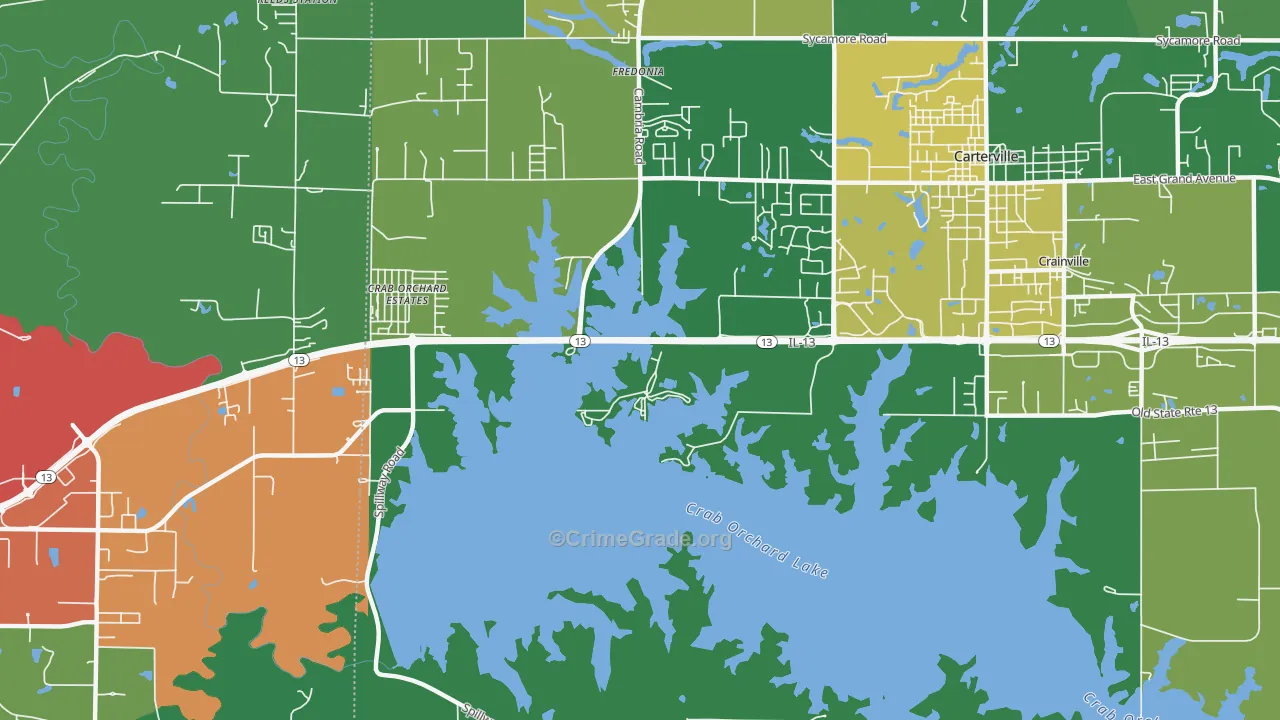 Crab Orchard Estates, IL Map of Drug-Related Crime Rates