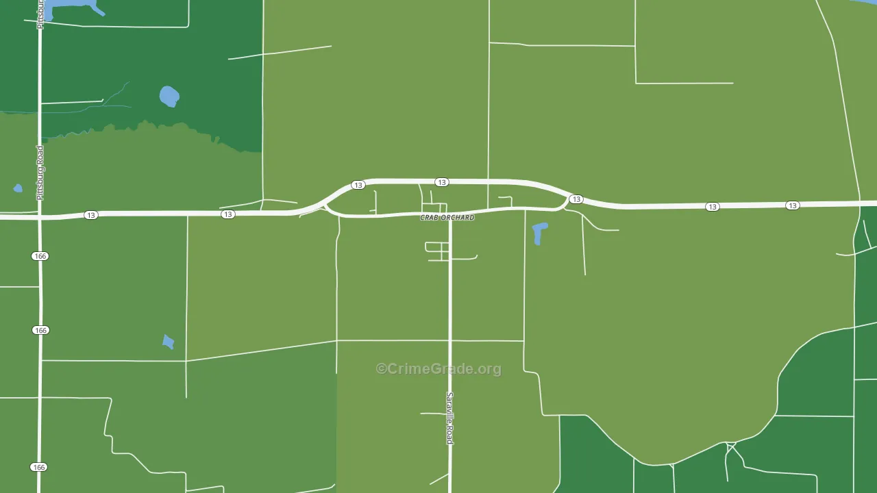 Crab Orchard, IL Map of Drug-Related Crime Rates