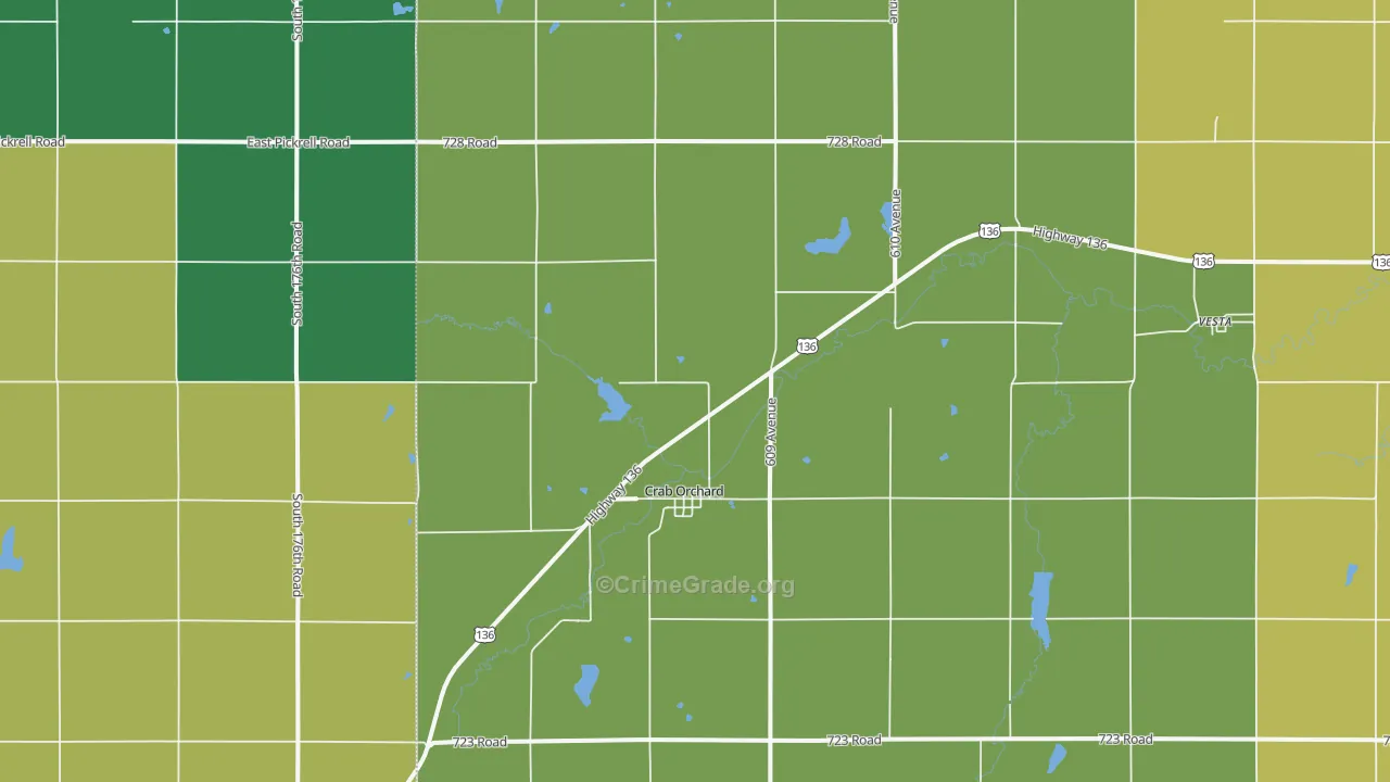 Crab Orchard, NE Map of Drug-Related Crime Rates