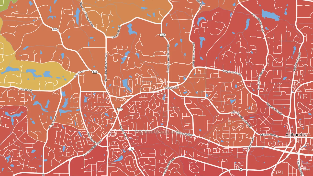 Crabapple, Milton, GA Map of Drug-Related Crime Rates