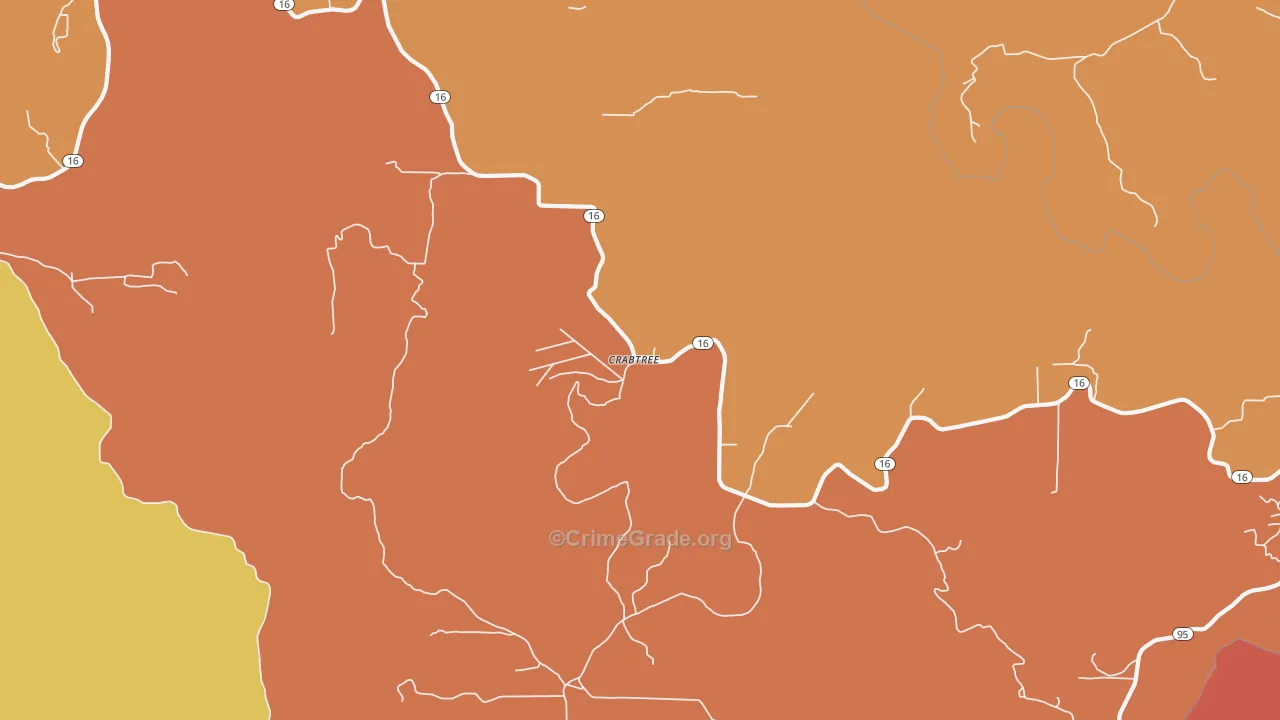 Crabtree, AR Map of Drug-Related Crime Rates