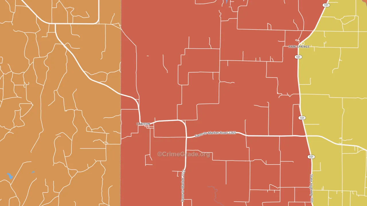 Crafton, TX Map of Drug-Related Crime Rates