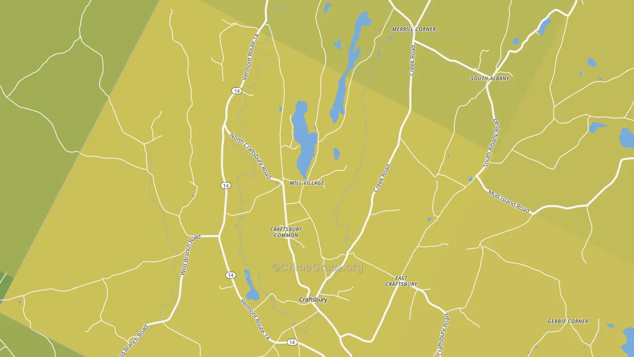 Craftsbury Common, VT Map of Drug-Related Crime Rates