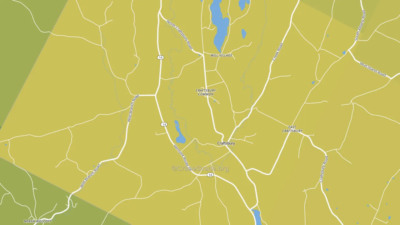 Craftsbury, VT Map of Drug-Related Crime Rates