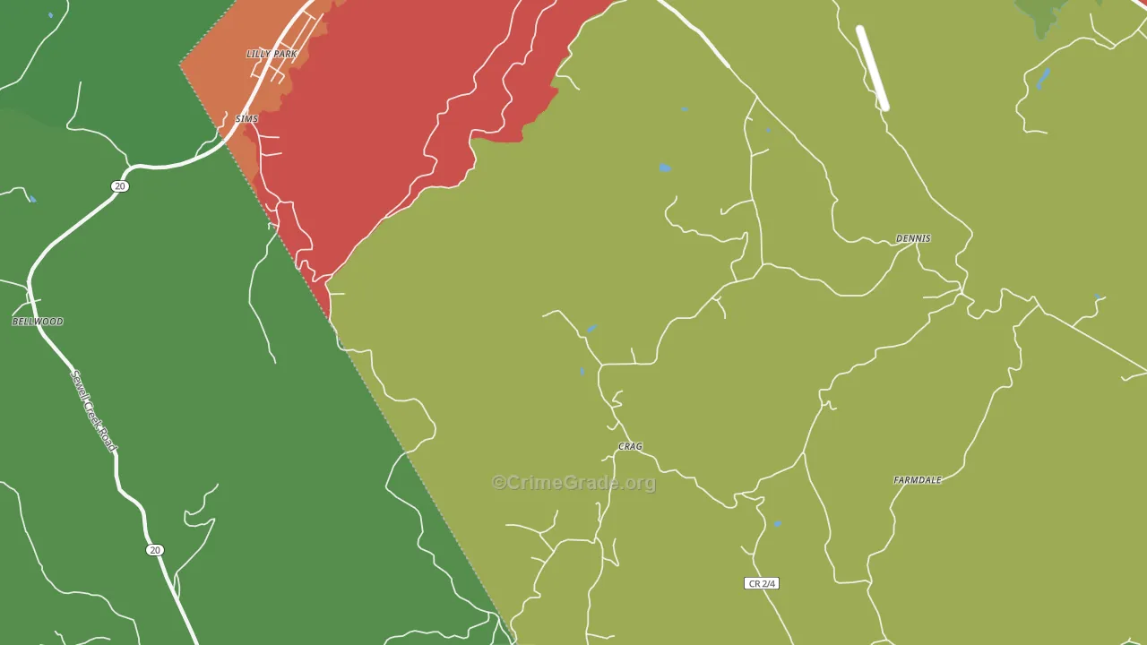 Crag, WV Map of Drug-Related Crime Rates