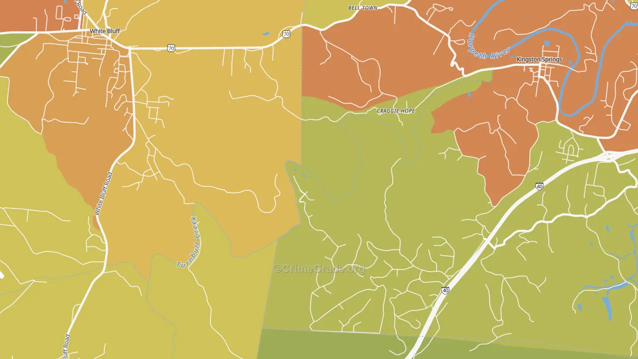Craggie Hope, TN Map of Drug-Related Crime Rates
